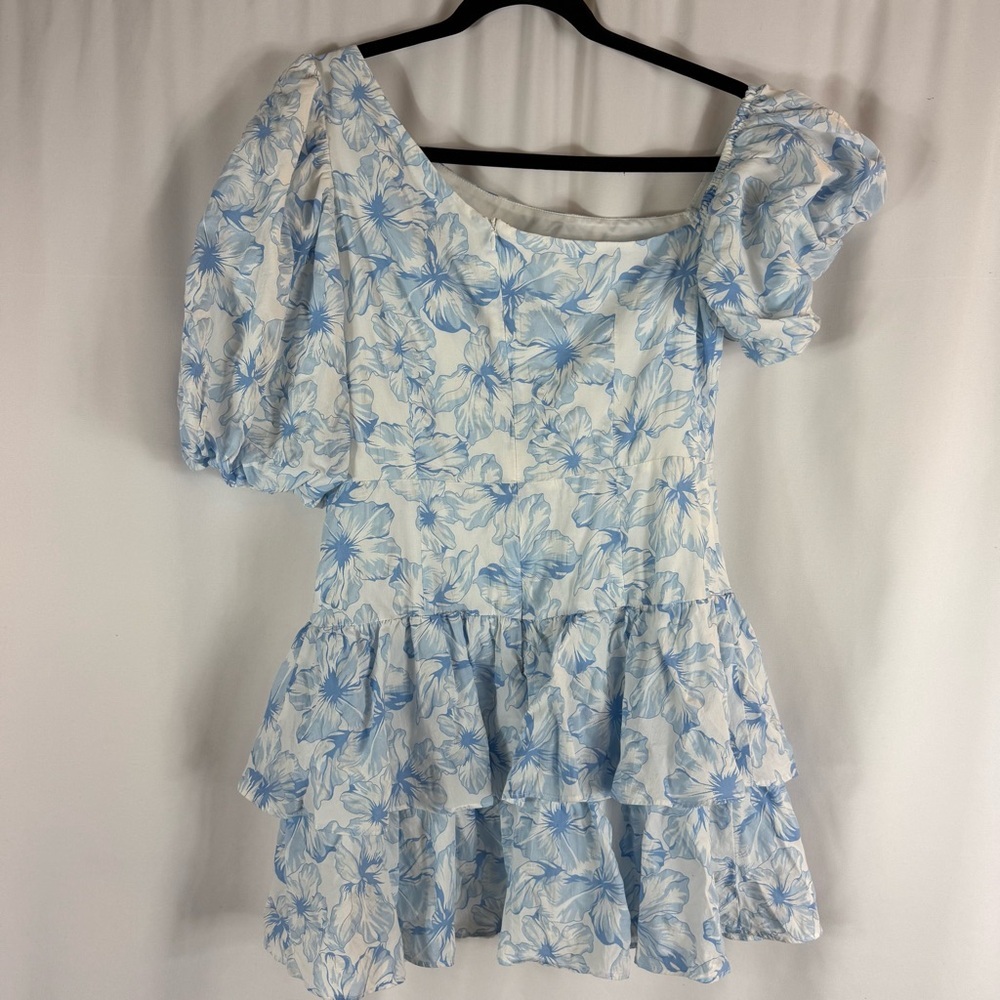 HELLO MOLLY LADYLIKE ETIQUETTE MINI DRESS floral white, light blue Size: M - Picture 12 of 17